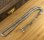 925 Ayar Gümüş Silindir Fizyon Kesim Tesbih Model 1