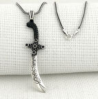 925 Ayar Gümüş La Feta İlla Ali La Seyfe İlla Yazılı Zülfikar Kolye