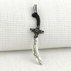 925 Ayar Gümüş La Feta İlla Ali La Seyfe İlla Yazılı Zülfikar Kolye Ucu