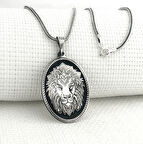 925 Ayar Gümüş Aslan Figürlü Kolye