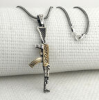 925 Ayar Gümüş Tüfek Tasarımlı Kolye