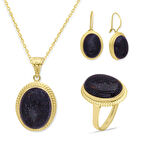 Simli Taşlı Büyük Boy Altın Nostalji Takım (TKM0055)