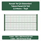 KONAK TEL 150X250 TAKIM PANEL (1 ADET PANEL ÇİT DİREĞİ VE 1 ADET PANEL ÇİTİ YEŞİL)