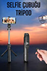 Tripod Kablosuz Bluetooth Bağlantılı Selfie Çubuğu 360 Derece Dönebilen