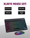 Türkçe Q Klavye Düzenli RGB Kablosuz Klavye Mouse Set