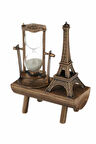Dekoratif Eyfel Kulesi ve Kum Saati Vintage Tarzı Masa Süsü Biblo