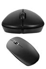 Siyah Kablosuz Mouse Wireless Mouse Minimal Tasarım