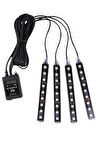 Araç Içi Aydınlatma Kumandalı 12 Led Ayak Altı Led Ambiyans Işığı Sese Duyarlı Kumandalı