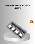 Paslanmaz Metal Buz Küpleri Seti Klipsli Sulandırmadan Soğutma Özellikli