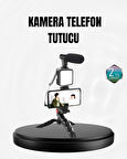 Profesyonel Vlog Çekim Kiti LED Işıklı Tripod Mikrofonlu Telefon Seti