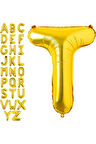 1 Adet 16 Inç 36 cm T Harf Gold Folyo Balon