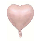 1 Adet 18 inç 45 Cm Retro Kalp Folyo Balon Soft Pembe