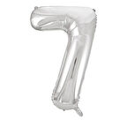 1 Adet 34 İnç 76 Cm Gümüş Folyo Balon Helyum Balon 7 Yaş Balonu 7 Rakam Balon