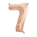 1 Adet 34 İnç 76 Cm Rose Gold Folyo Balon Helyum Balon 7 Yaş Balonu 7 Rakam Balon