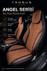 Togg T10X 2023 ve Sonrası Bel Destekli Tay Tüyü Koltuk Kılıfı Tokyo Serisi Taba Siyah