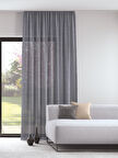 Pastel Amtrasit Rengi Keten Görünümlü Ekstraforlu Tül Perde Ütü Istemez