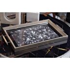 Dekoratif Sunum Tepsisi Gümüş