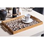 Dekoratif Sunum Tepsisi Leopar Desenli