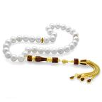 925 Ayar Gümüş Zirkon Taş İmameli İnci Tesbih (Model-2)