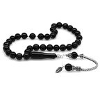 925 Ayar Gümüş Püsküllü Küre Kesim Süleyman Akiği Doğaltaş Tesbih