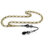 1000 Ayar Gümüş Kazaz Püsküllü Arpa Kesim Şeffaf Beyaz Ateş Kehribar Tesbih