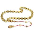 Sistemli Her Bir Tanesi Usta işçilikli Özel Kesim Saman Sarısı Katalin Tesbih