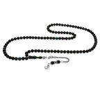 925 Ayar Gümüş Püsküllü Küre Kesim Mavi-Siyah Sıkma Kehribar 99'luk Tesbih