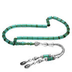 Kararmaz Metal 2'li Kamçı Püsküllü Kesme Kesim Bilek Boy Su Yeşili Ateş Kehribar Tesbih