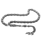 Üçlü Kamçı Püsküllü İmamesi Çeşm-i Bülbül Detaylı Telkari Tasarım Kapsül Kesim Eskitme Renk 925 Ayar Gümüş Tesbih