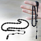 Sistemli Özel Kesim Siyah Ateş Kehribar Tesbih