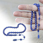 Sistemli Küp Kesim Bilek Boy Sedefli Mavi Ateş Kehribar Tesbih