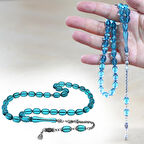 Kararmaz Metal Arnavut Zincir Püsküllü Sülün İmame Beyzi Kesim Mavi Katalin Tesbih