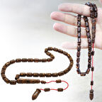 Sistemli Kapsül Kesim Kahverengi Kokulu Tarçın Ağacı Tesbih