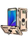 Samsung Galaxy Note 5 Kılıf Yüzüklü Standli Tank Kapak