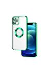 Apple iPhone 11 Kılıf Logo Yeri Açık Kamera Lens Korumalı Renkli Kenarlı Şeffaf Silikon
