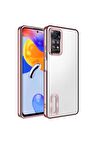 Xiaomi Redmi Note 11 Pro 5G Kılıf Logo Yeri Açık Kamera Lens Korumalı Renkli Kenarlı Şeffaf Silikon