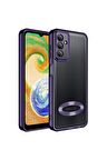 Samsung Galaxy A34 Kılıf Logo Yeri Açık Kamera Lens Korumalı Renkli Kenarlı Şeffaf Silikon