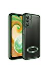 Samsung Galaxy A54 Kılıf Logo Yeri Açık Kamera Lens Korumalı Renkli Kenarlı Şeffaf Silikon