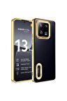 Xiaomi Mi 13 Pro Kılıf Logo Yeri Açık Kamera Lens Korumalı Renkli Kenarlı Şeffaf Silikon