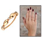 Zirkon Taşlı Sıralı Arpa Tasarım Rose Renk 925 Ayar Gümüş Kadın Yüzük