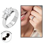 Starlight Diamond Pırlanta Montür 925 Ayar Gümüş Kadın Tria Yüzük
