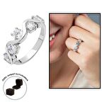 Starlight Diamond Pırlanta Montür Asimetrik 925 Ayar Gümüş Kadın Beştaş Yüzük