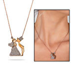 925 Ayar Gümüş Zirkon Taşlı Gelin Damat Kolye - Model - 2