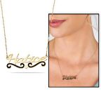 Kişiye Özel İsim Yazılı Gold Renk 925 Ayar Gümüş Kadın Kolye