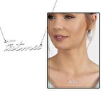 Yatay Tasarım Kişiye Özel İsim Yazılı 925 Ayar Gümüş Kadın Kolye