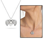 Zirkon Taşlı İstiridye Tasarım Kişiye Özel İsim Yazılı 925 Ayar Gümüş Kadın Kolye