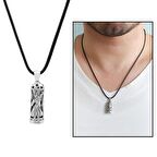 Mevlevi Tasarım İp Zincirli 925 Ayar Gümüş Erkek Cevşen Kolye