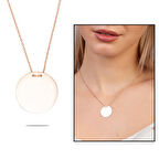 Basic Model Rose Renk Kişiye Özel İsim Harf Yazılı 925 Ayar Gümüş Kadın Kolye