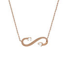 Zirkon Taşlı Sonsuzluk Tasarım Rose Renk 925 Ayar Gümüş Kadın Kolye