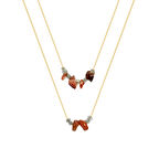 Zarif İp Zincirli Doğal Form Akik Doğaltaş Oğlak Burcu Kadın Kolye